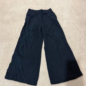 Gap Black Wide-Leg Linen Pants
